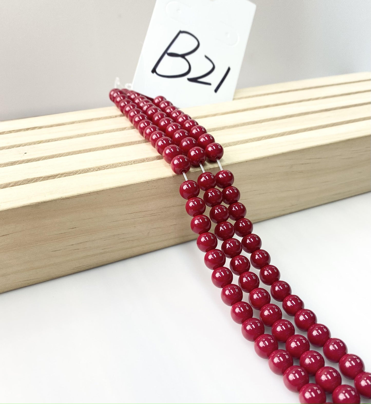 ------#B1-#B48 normal dark pink color  loose beads