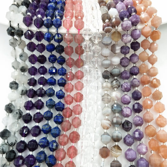 -------DIY 8mm olive faceted gemstone beads