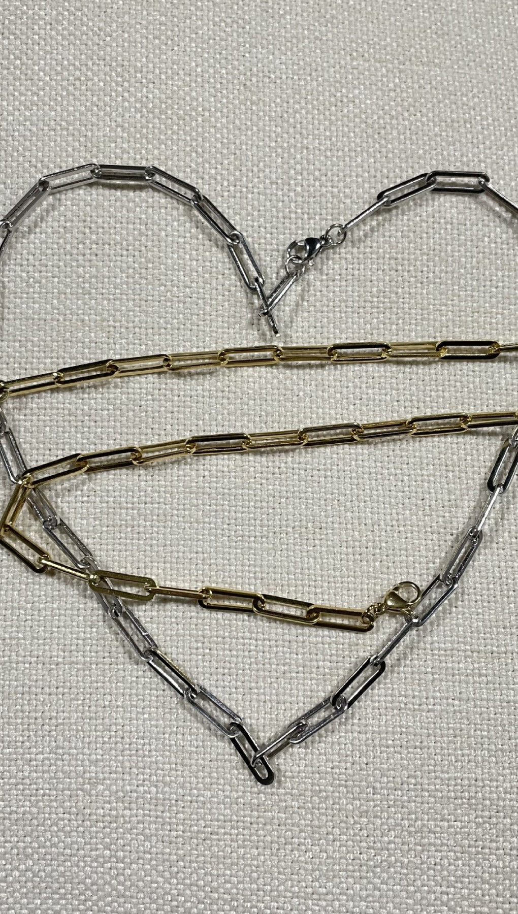 Stainless Steel Paper Clip Link Chain Necklace 14K Gold Plated Punk Chains Choker Necklace For Women