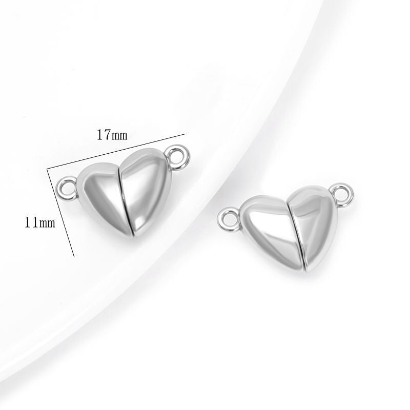2 sets in one bag DIY stainless steel heart pendatn for bracelet