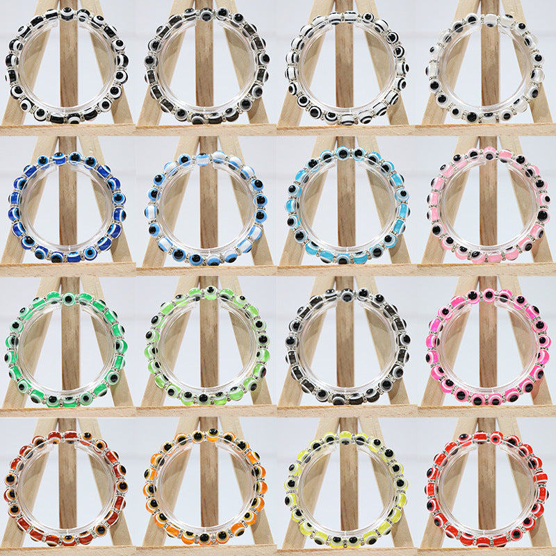 evil eyes plastic beads bracelet
