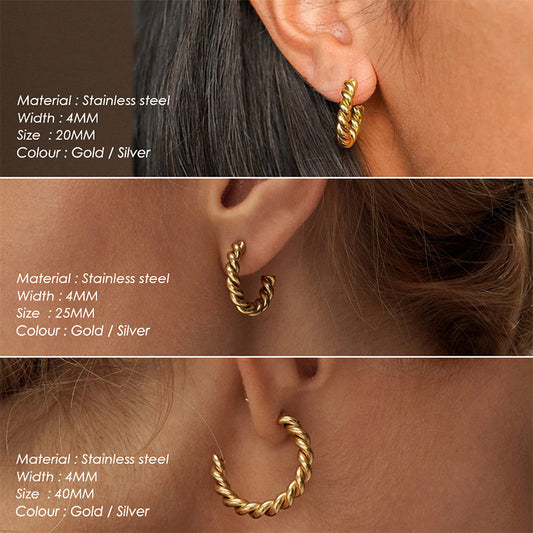 STAINLESS STEEL EARRINGS GOLD PLATING