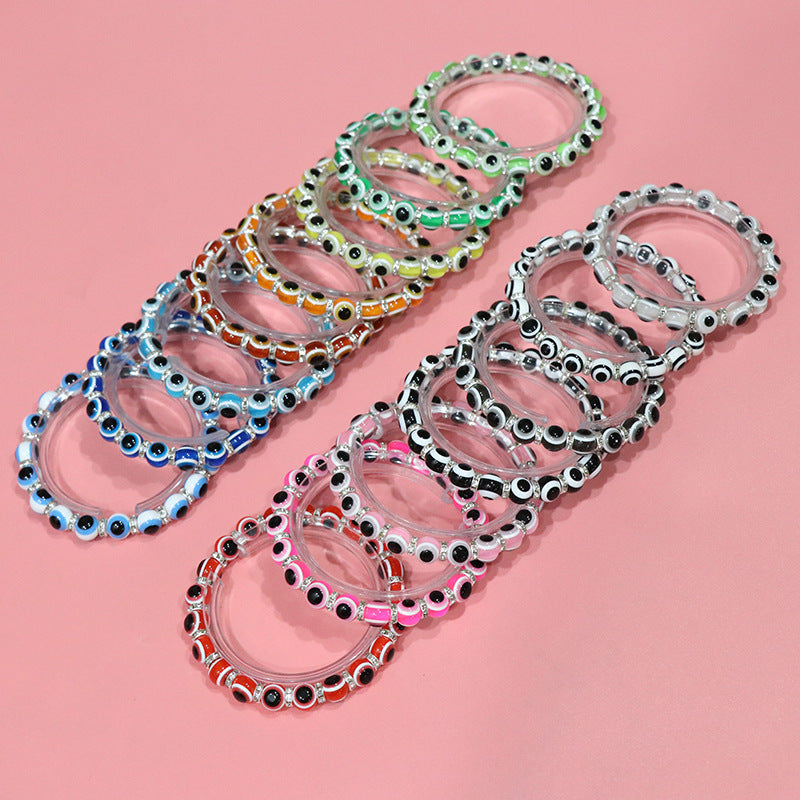 evil eyes plastic beads bracelet