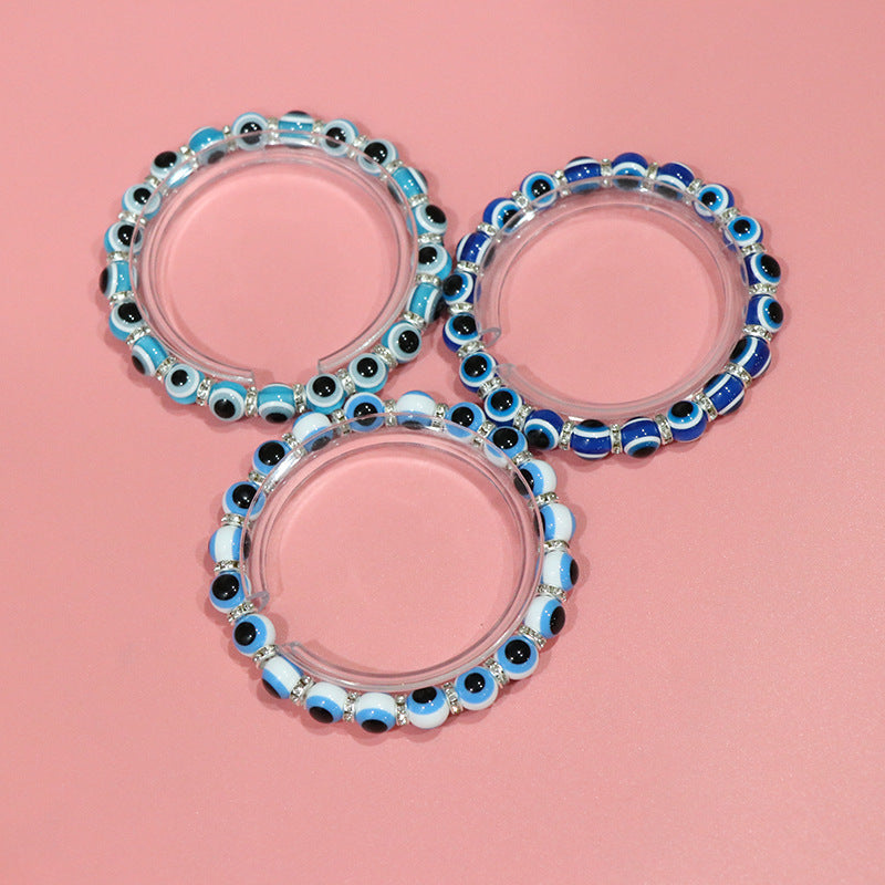 evil eyes plastic beads bracelet