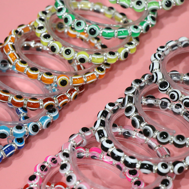 evil eyes plastic beads bracelet