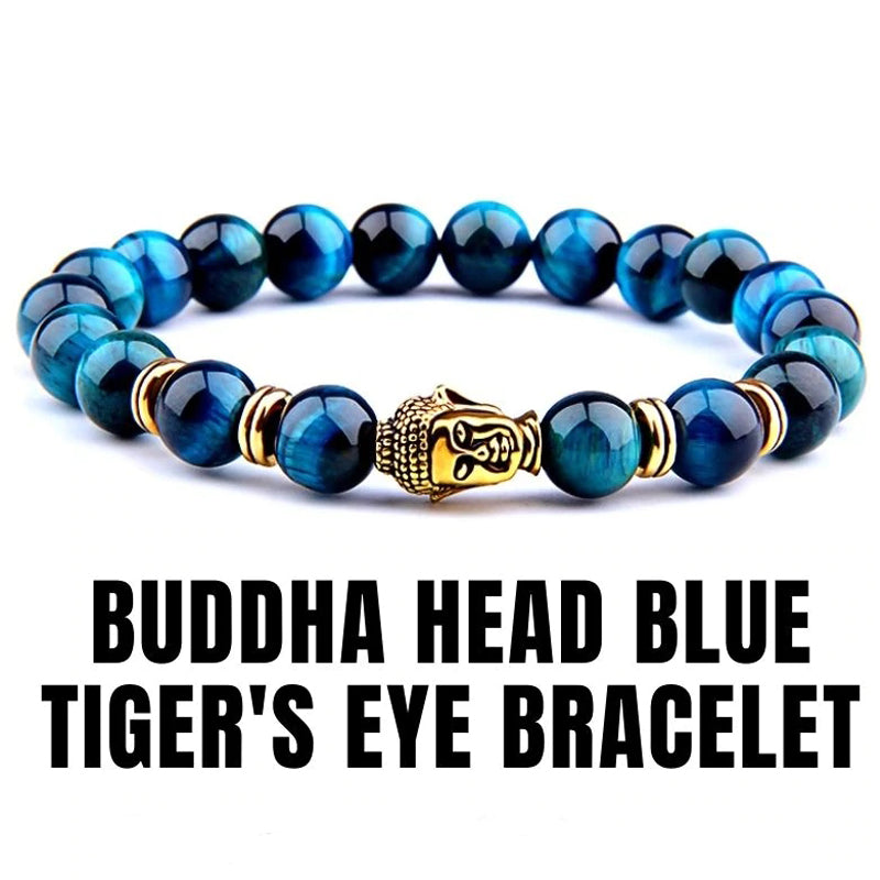1pcs Buddha Head Blue Tiger's Eye Bracelet