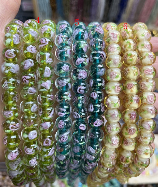 10mm Murano rose flower loose beads