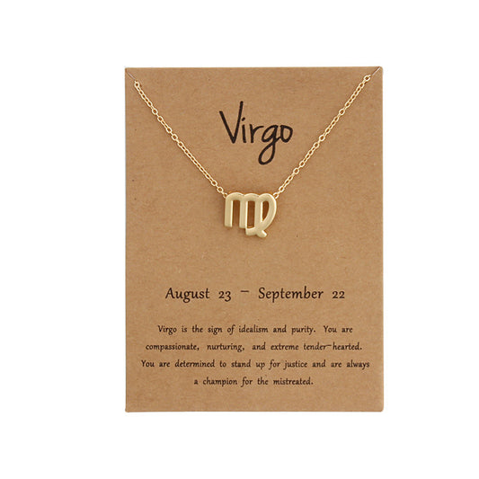 stainless steel zodiac sign necklace