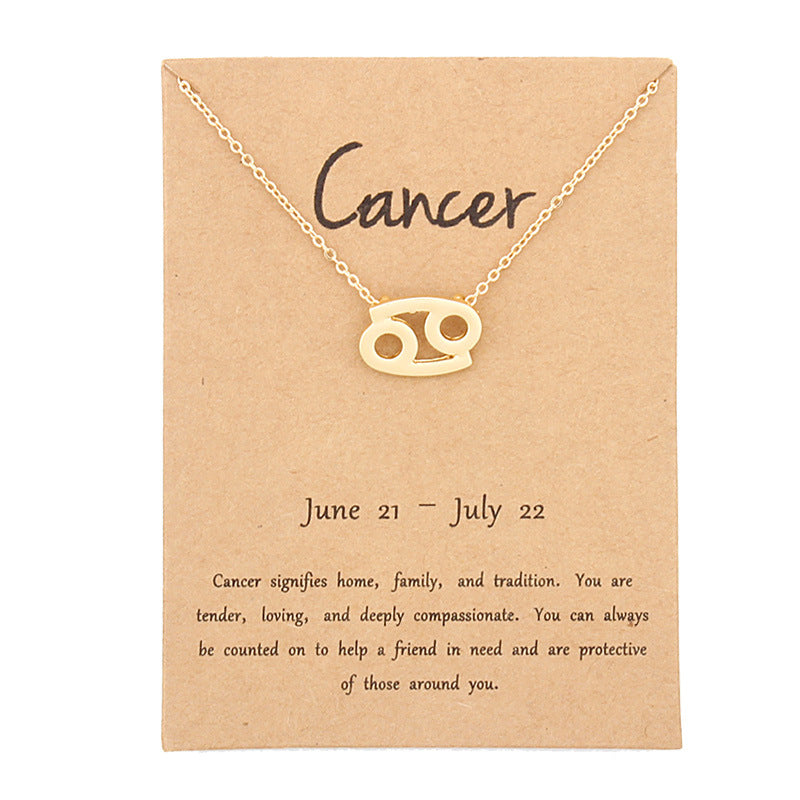 stainless steel zodiac sign necklace
