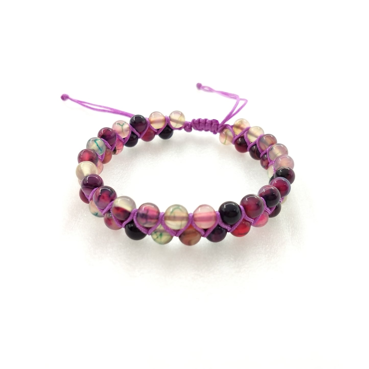 1pcs double row fengshui lucky gemstone bracelet