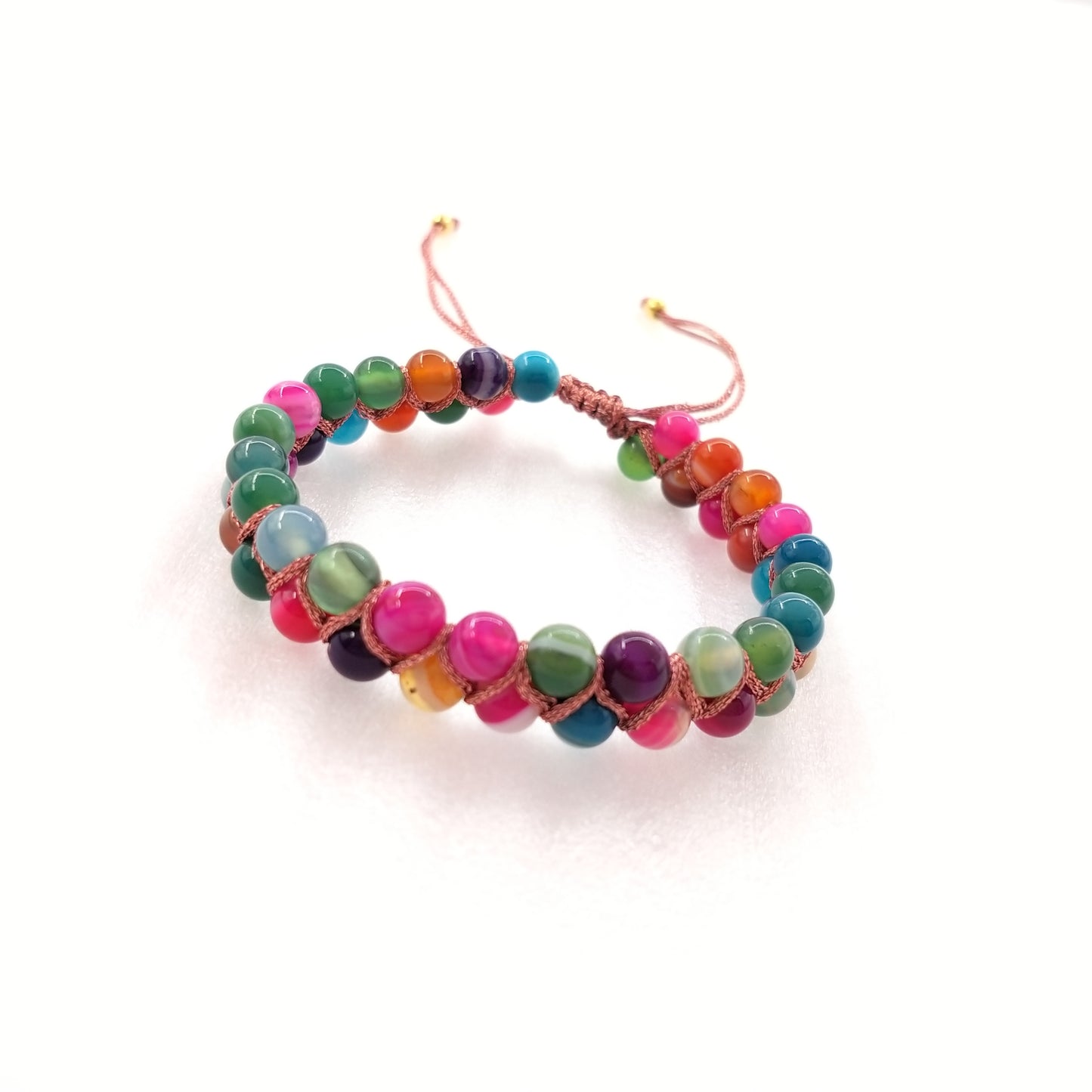 1pcs double row fengshui lucky gemstone bracelet