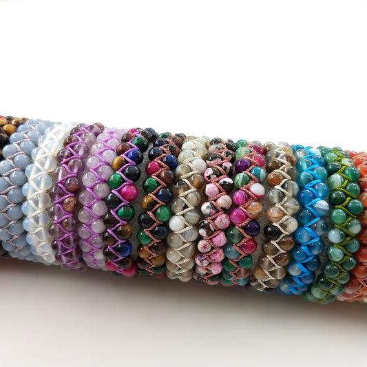 1pcs double row fengshui lucky gemstone bracelet