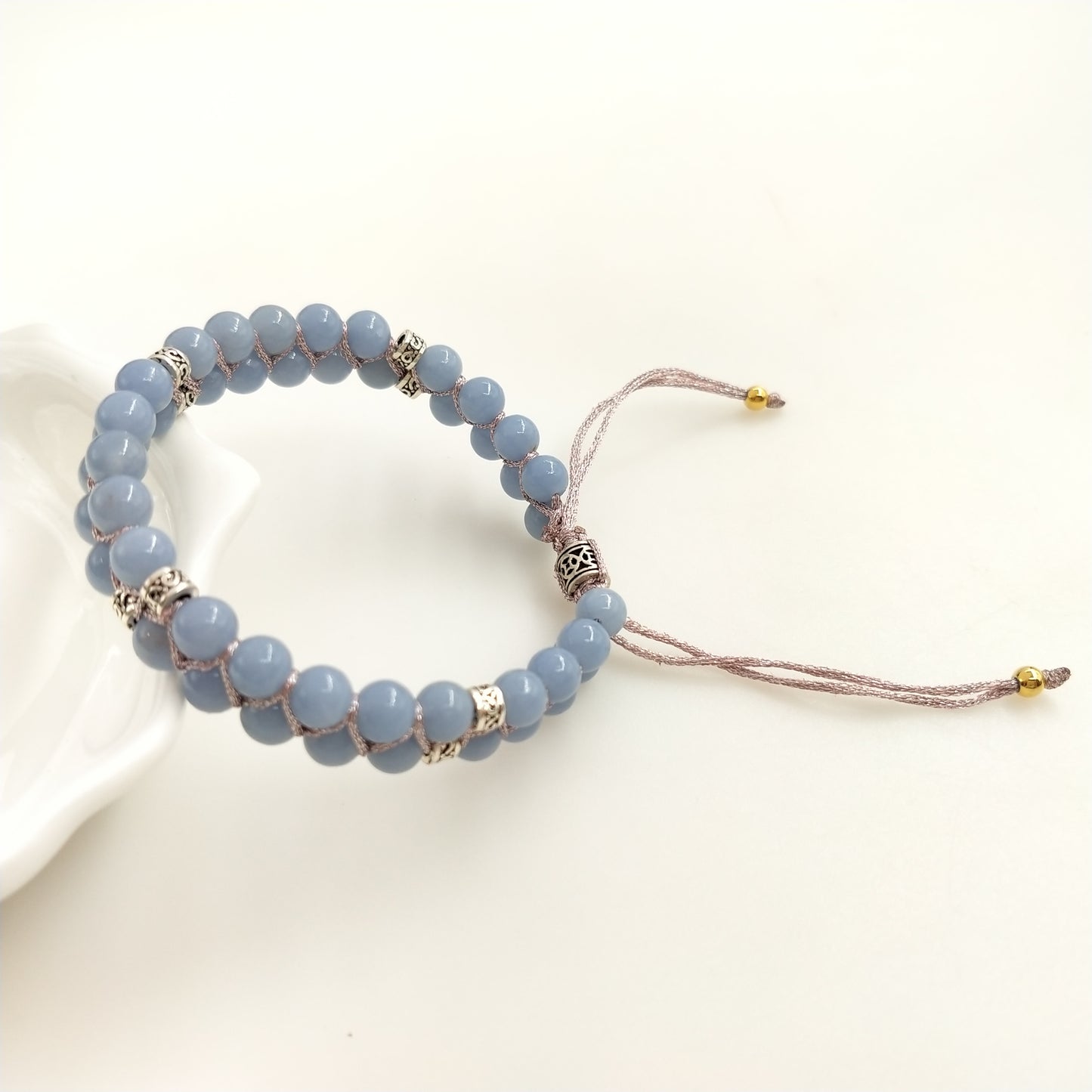 1pcs double row fengshui lucky gemstone bracelet