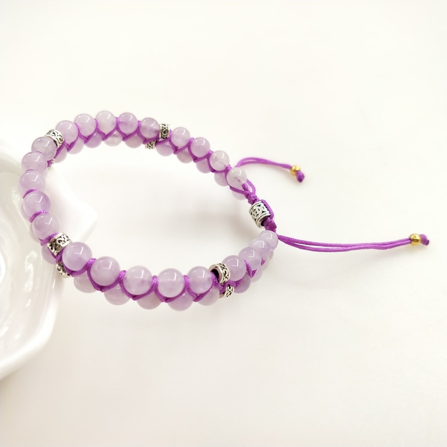 1pcs double row fengshui lucky gemstone bracelet