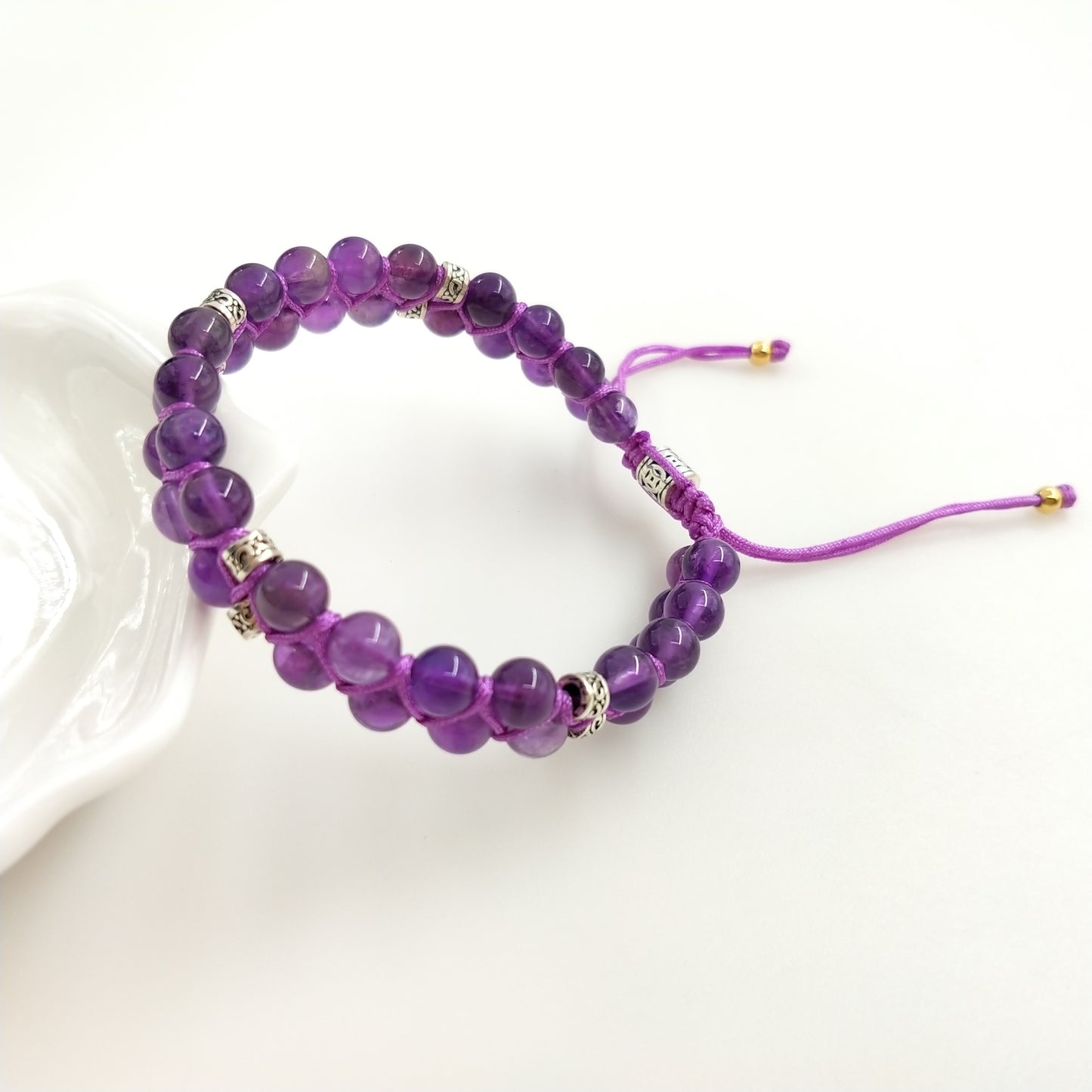 1pcs double row fengshui lucky gemstone bracelet