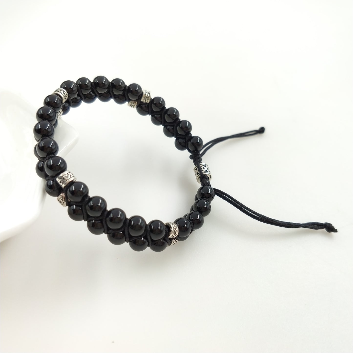 1pcs double row fengshui lucky gemstone bracelet