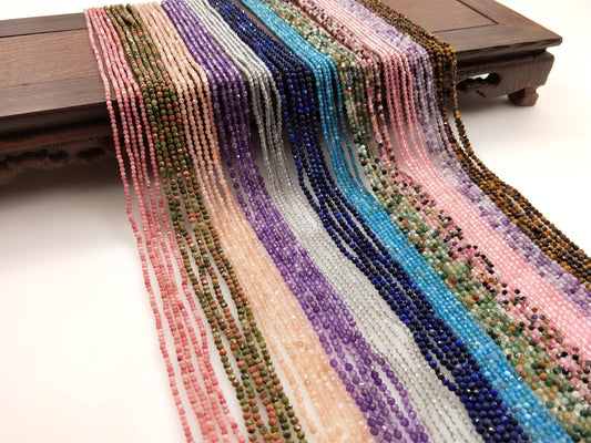 -----2mm faceted natural crystal beads