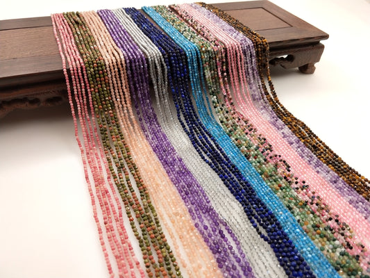 -----2mm faceted natural crystal beads