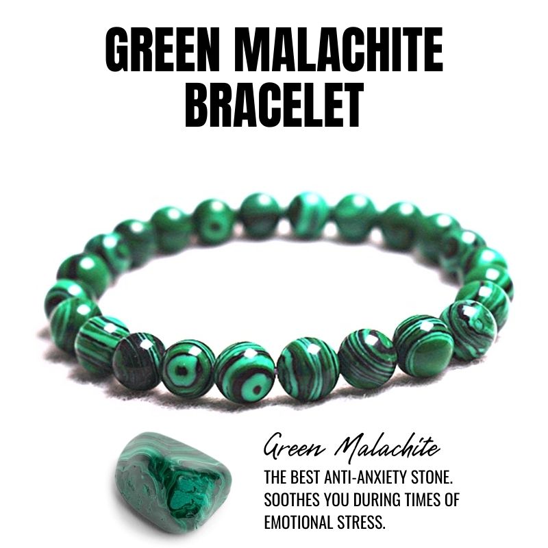 1pcs anti-anxiety green malachite stone bracelet
