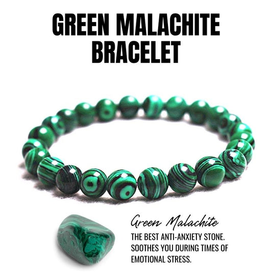 1pcs anti-anxiety green malachite stone bracelet