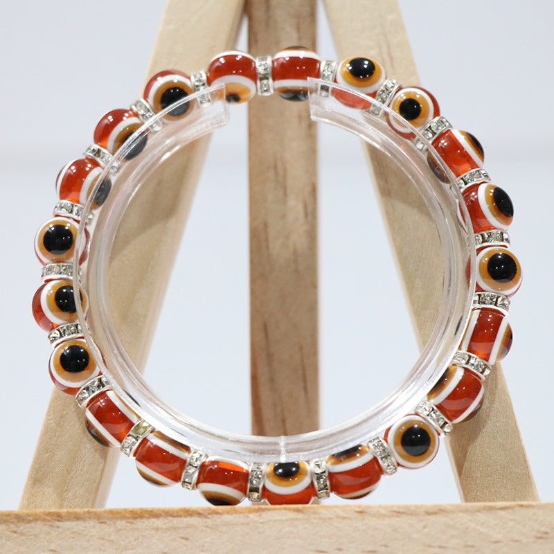 evil eyes plastic beads bracelet