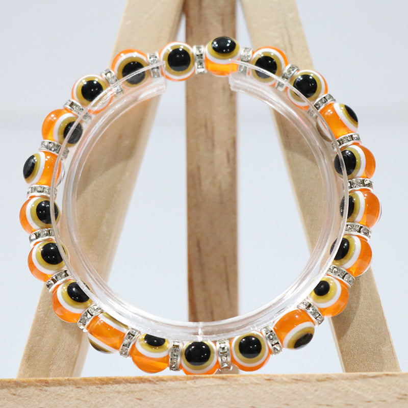 evil eyes plastic beads bracelet