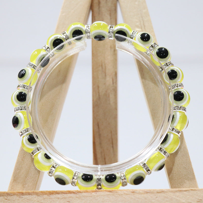 evil eyes plastic beads bracelet