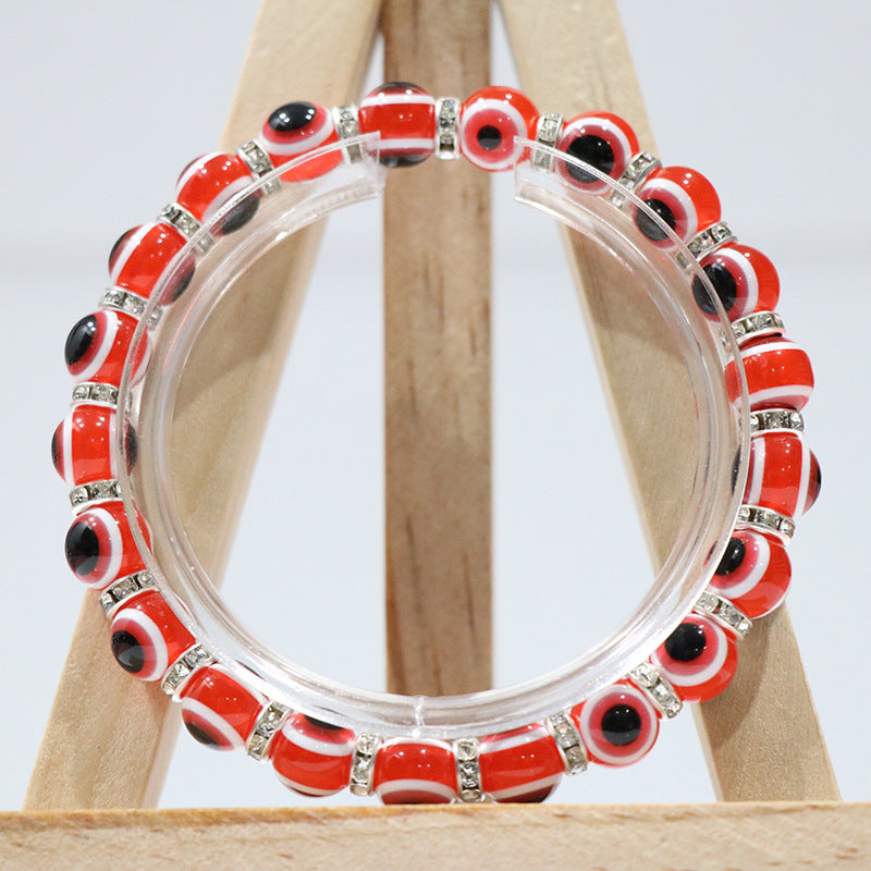 evil eyes plastic beads bracelet