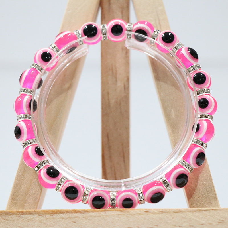 evil eyes plastic beads bracelet