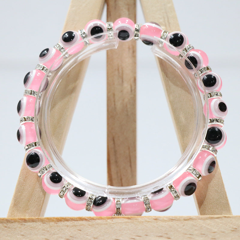 evil eyes plastic beads bracelet