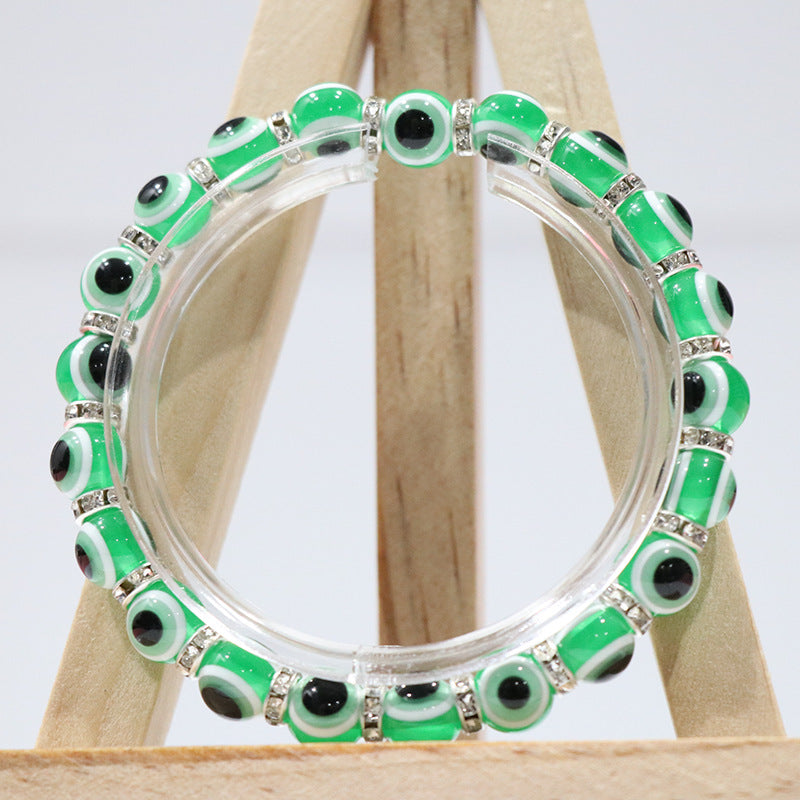 evil eyes plastic beads bracelet