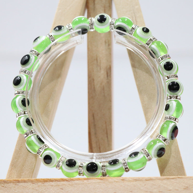 evil eyes plastic beads bracelet
