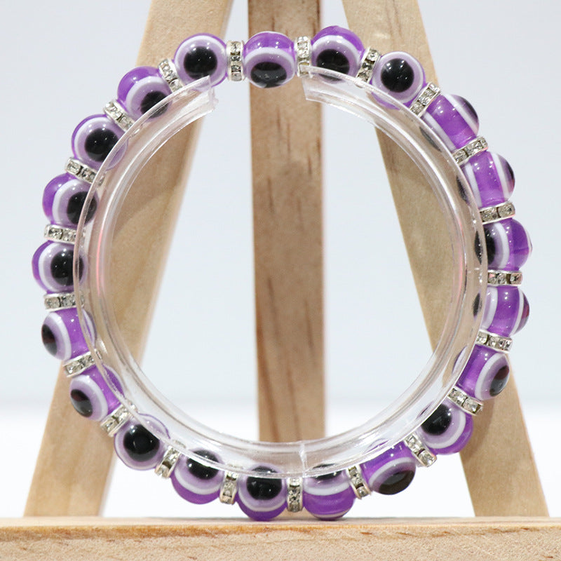 evil eyes plastic beads bracelet