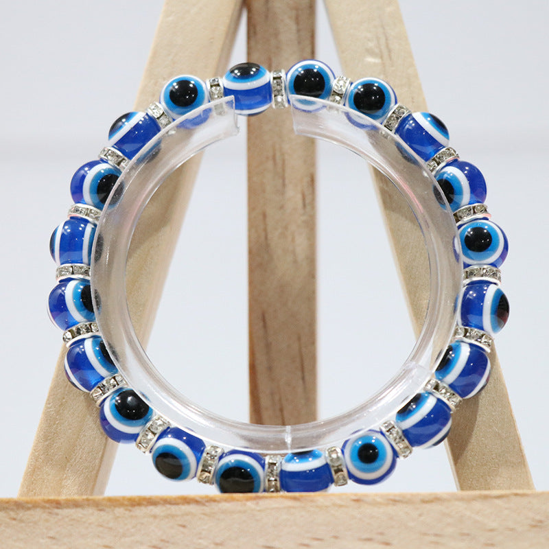 evil eyes plastic beads bracelet
