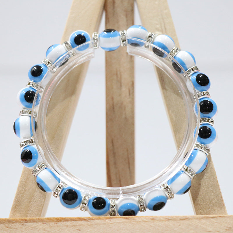 evil eyes plastic beads bracelet