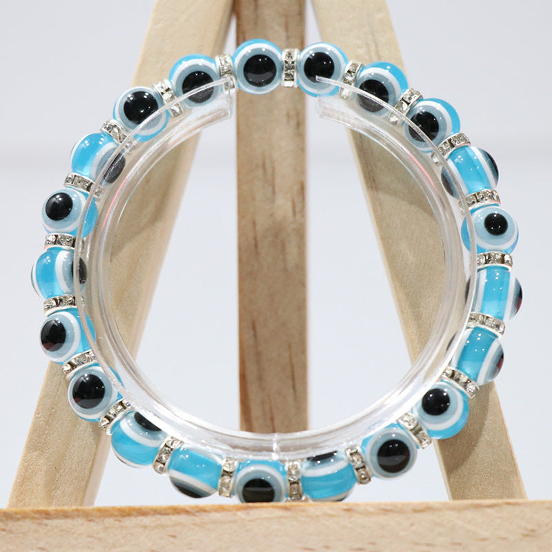 evil eyes plastic beads bracelet