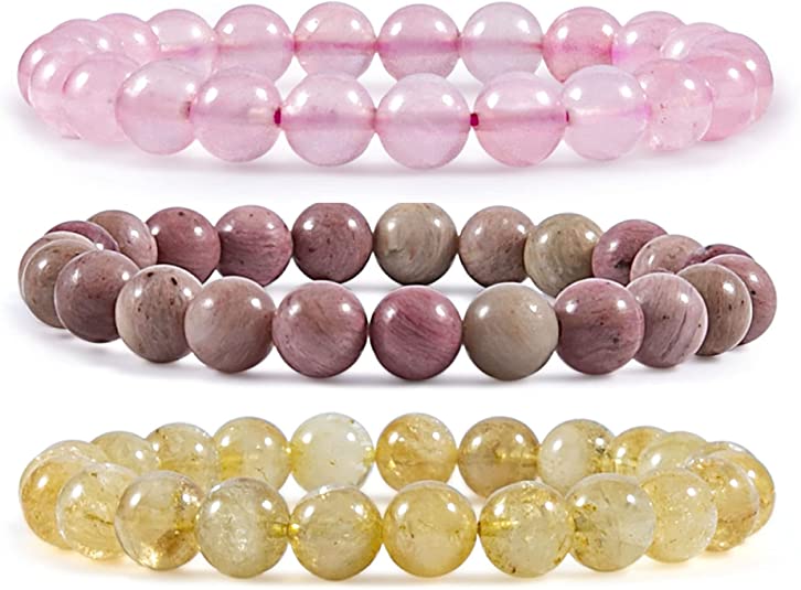 Healing Crystals Handmade 8mm Round Beads Stretch Bracelet