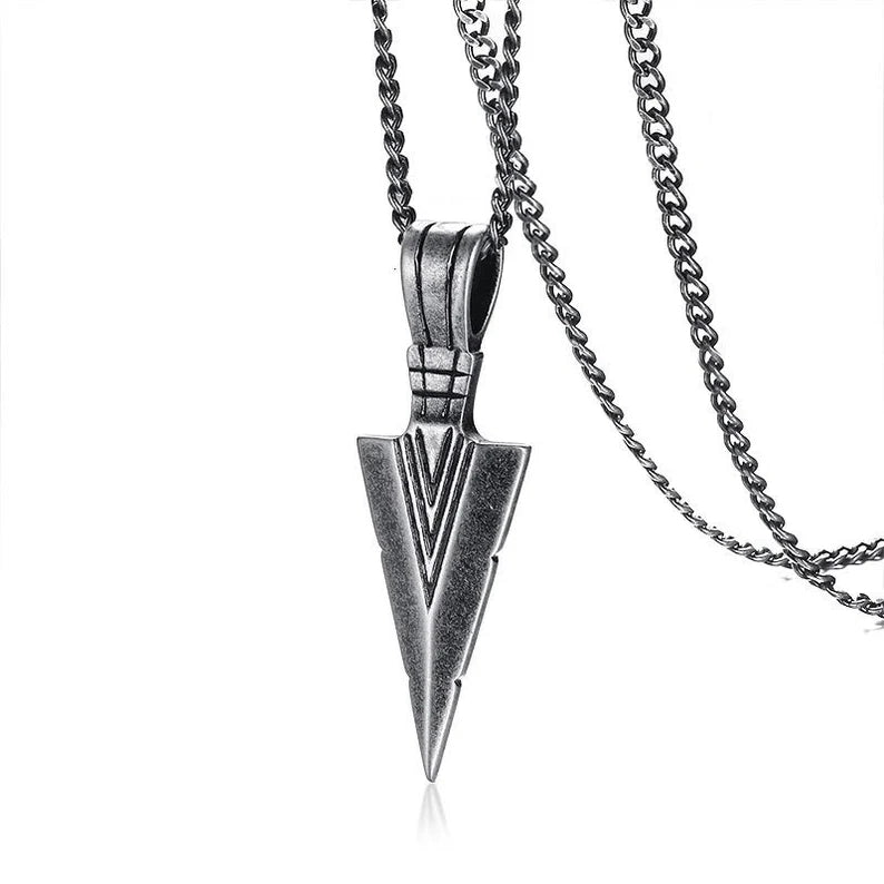 Viking Arrowhead Pendant Stainless Steel  necklace