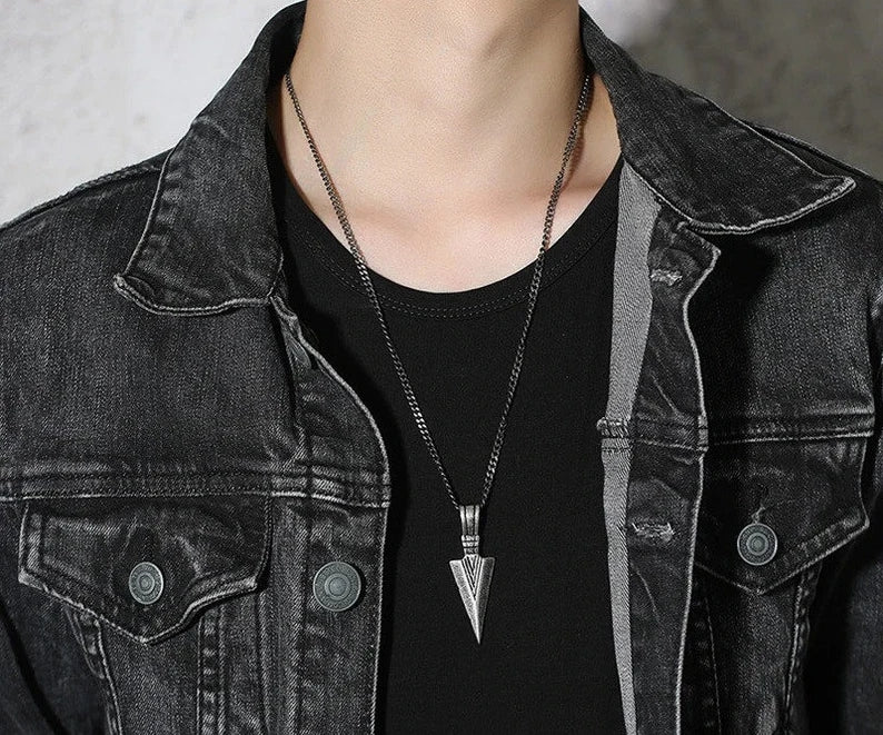 Viking Arrowhead Pendant Stainless Steel  necklace