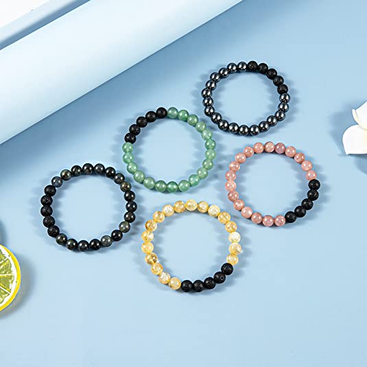 Black Lava Stone 7 Chakra Bracelets