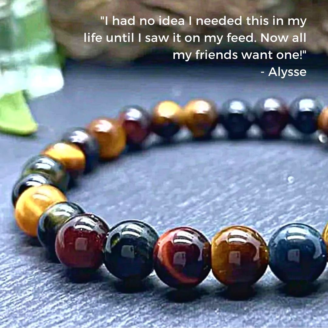 1pcs trinity tiger eye bracelet ignite the fire within you and dissipate anything