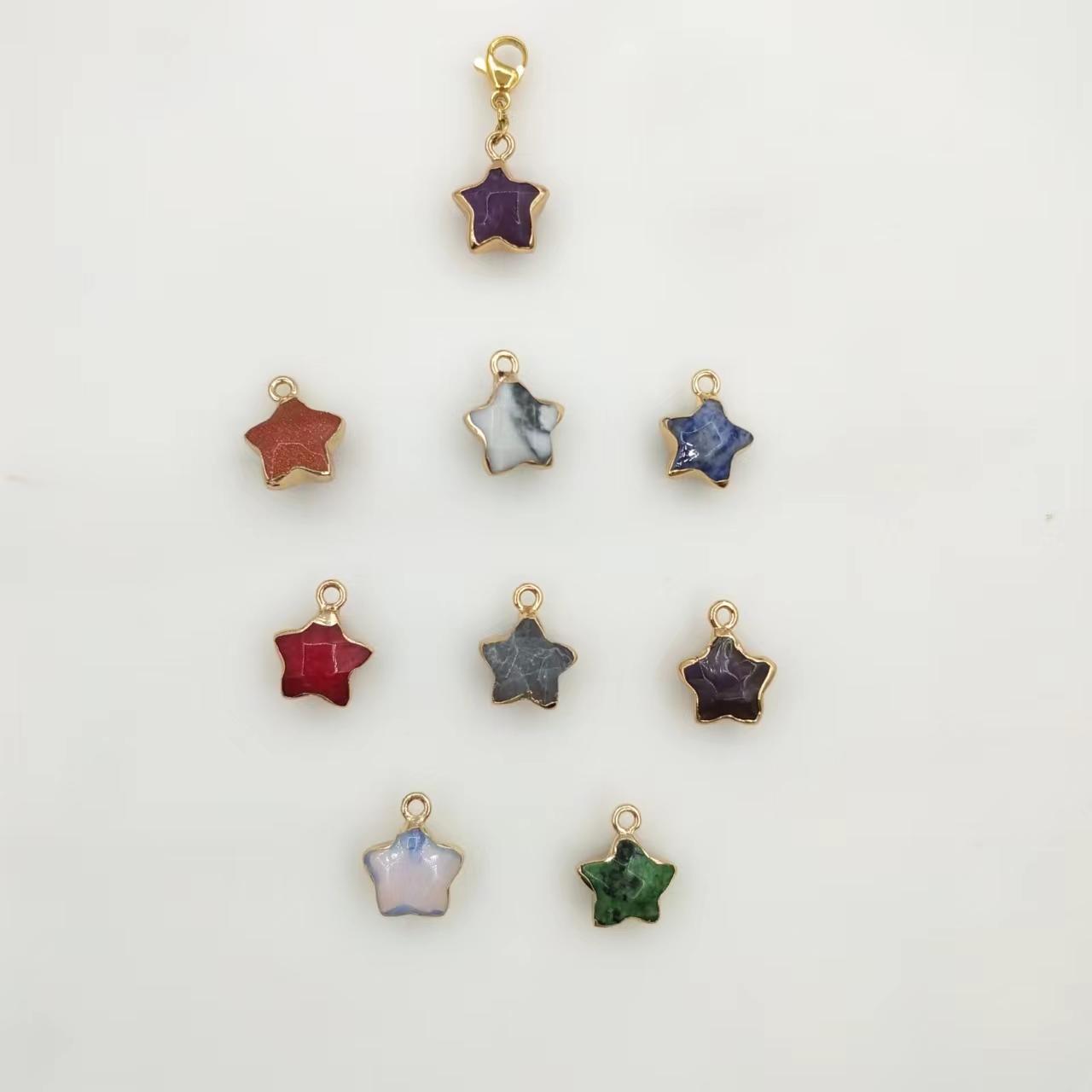 ---heart star butterfly shape pendant with stainless steel lobster 1pcs