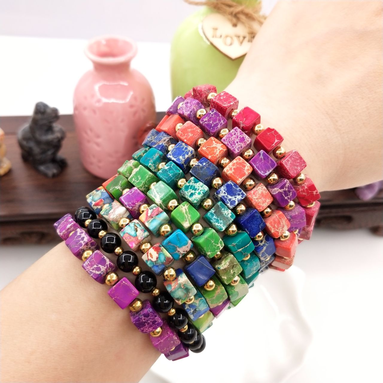 cubic jasper bracelet