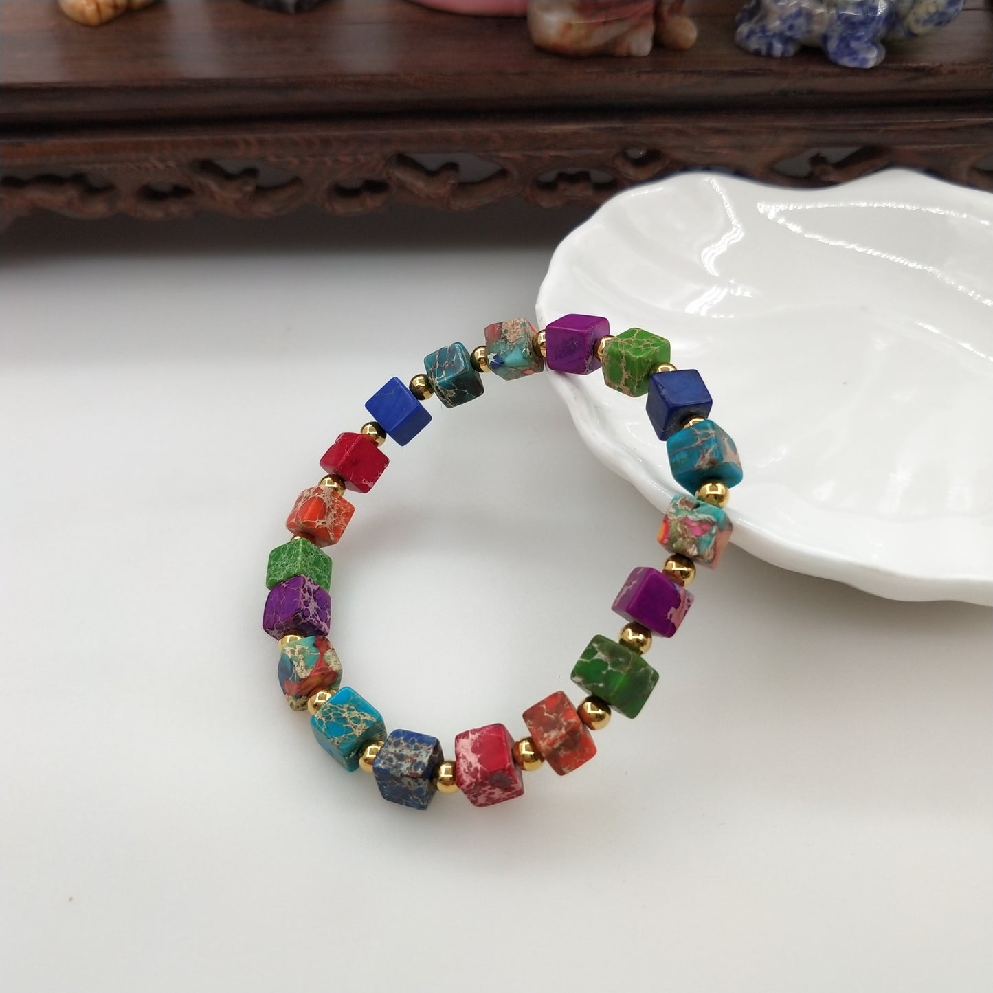 cubic jasper bracelet