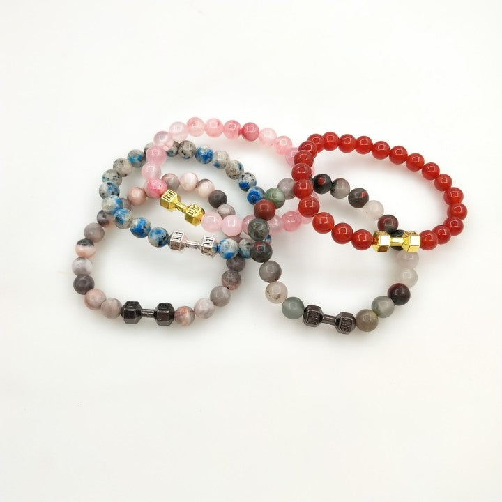 dumbbell gemstone bracelet