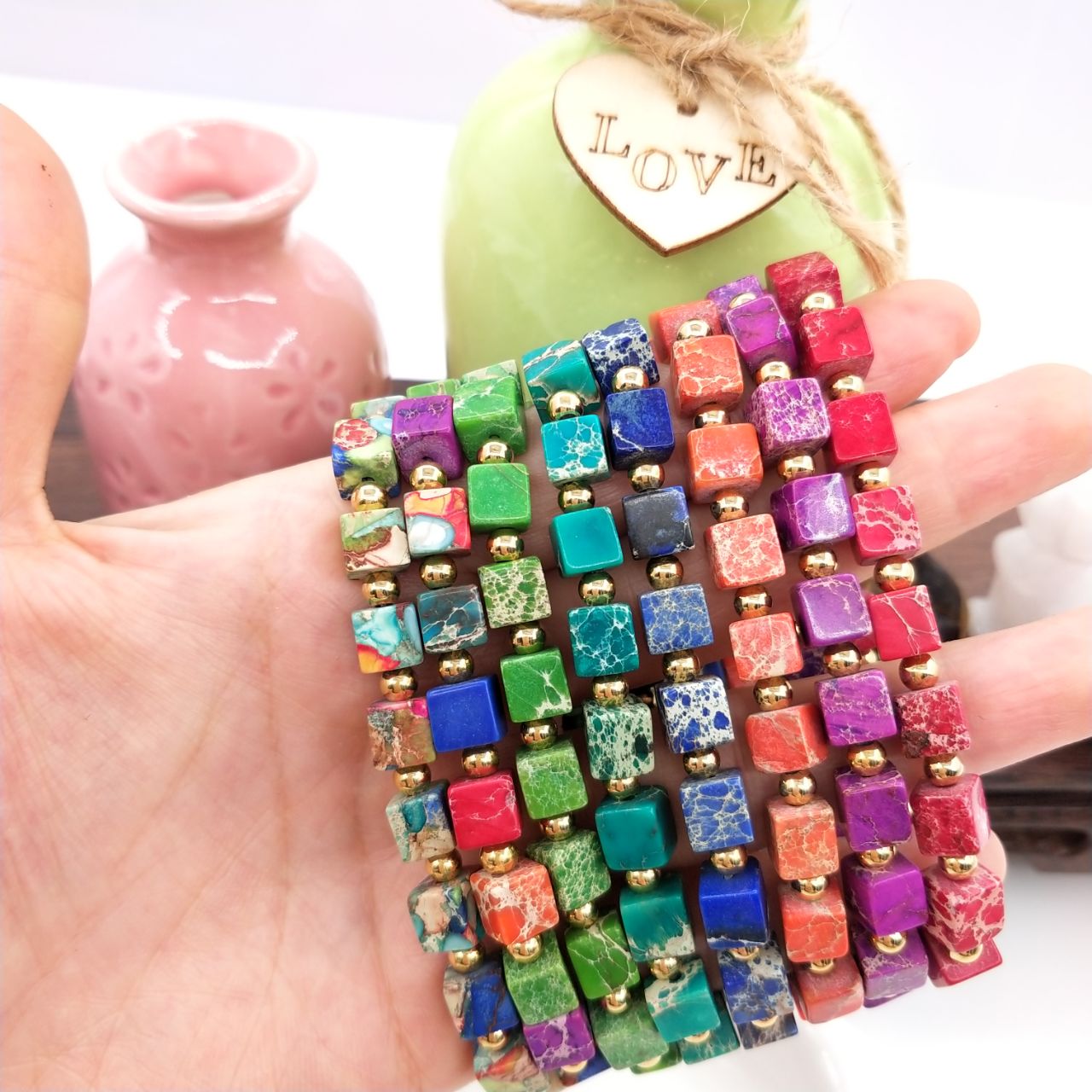 cubic jasper bracelet