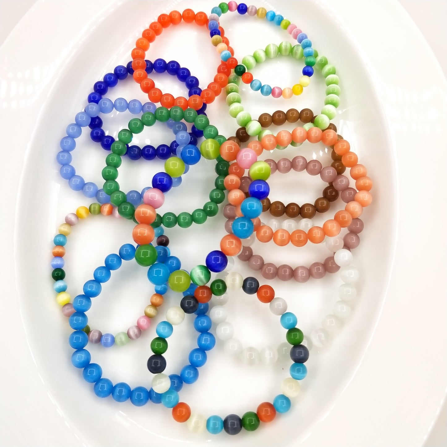 8mm 18cm bracelet cat eye bracelet new,more colors could choose