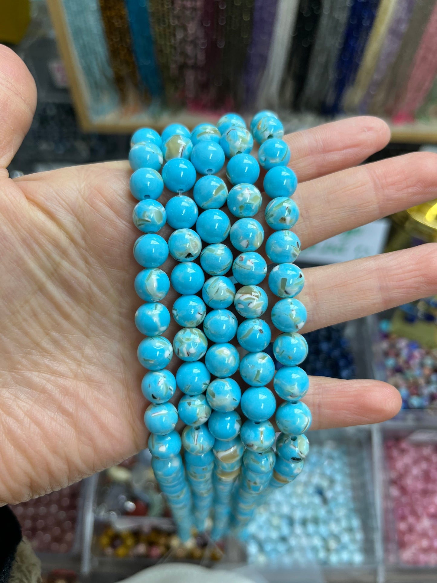 new immitation shell 8mm Round Loose Beads