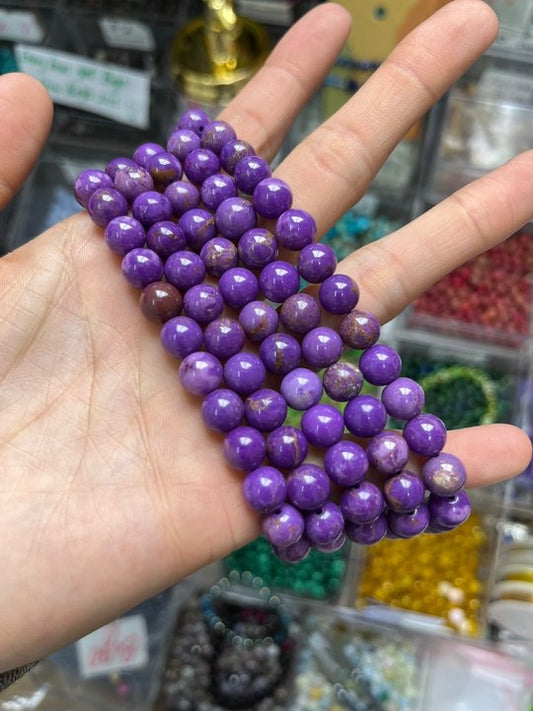 ----Loose beads 8mm Purple mica