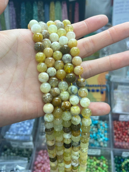 ----Loose beads 8mm Yellow opal.